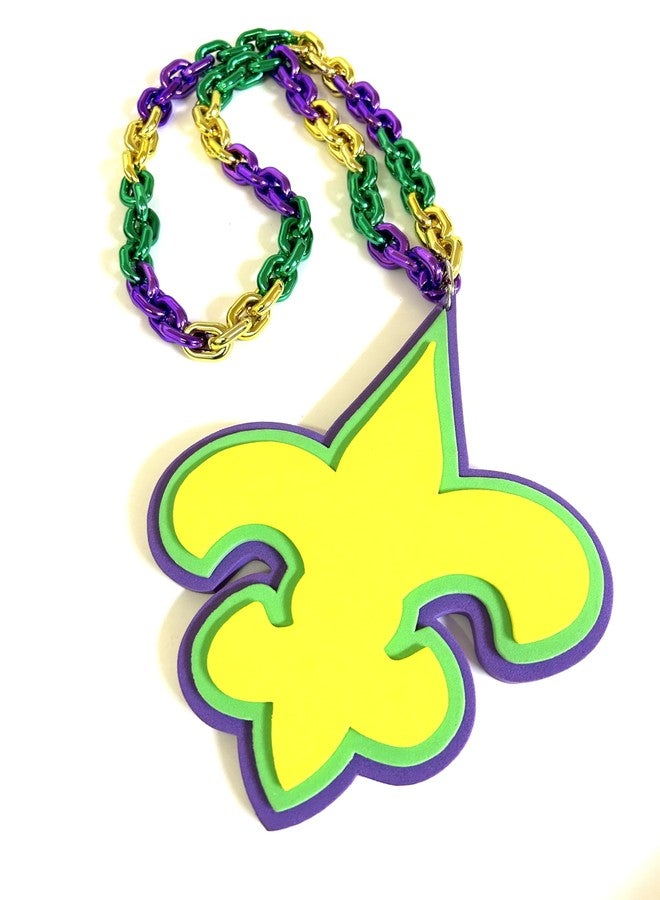 GZYSSL Mardi Gras Beads Necklaces Jumbo Purple Green Gold Pendant Chain Mardi Gras Throw Beads Party Parade Decorations - Image 1